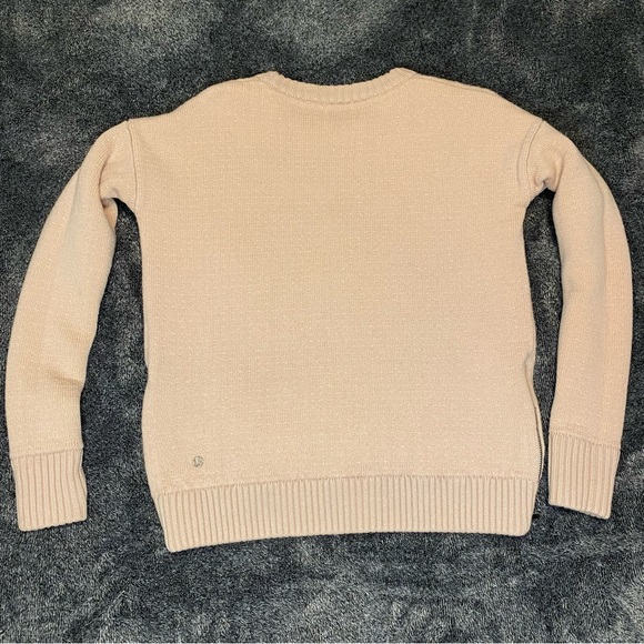 [XS] Lululemon Merino Wool Pink Crew Neck Sweater with Side Zippers - Picture 6 of 8